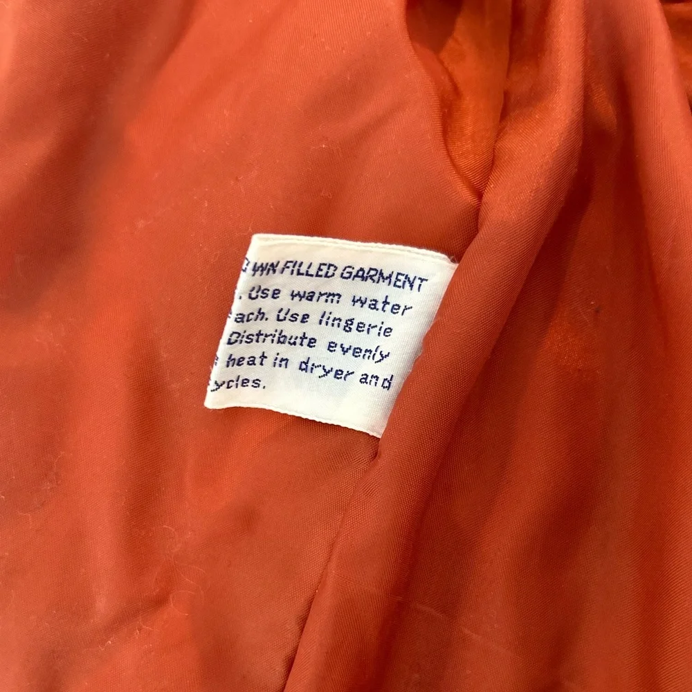 Vintage Retro 1970's Obermeyer Women's Rust‎ and Cream Puffer Jacket cozy